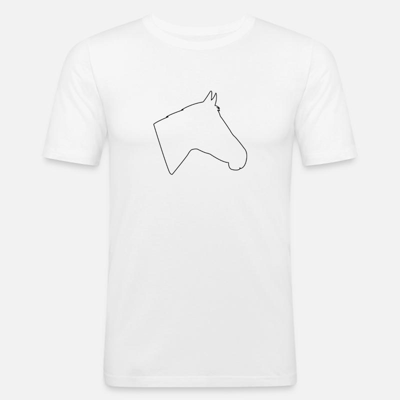 Pferdekopf - Männer Slim Fit T-Shirt - Weiß