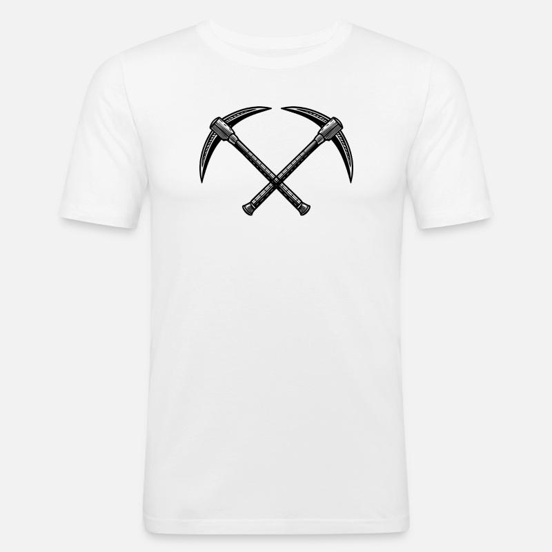 Kreuzspitzhacken - Männer Slim Fit T-Shirt - Weiß