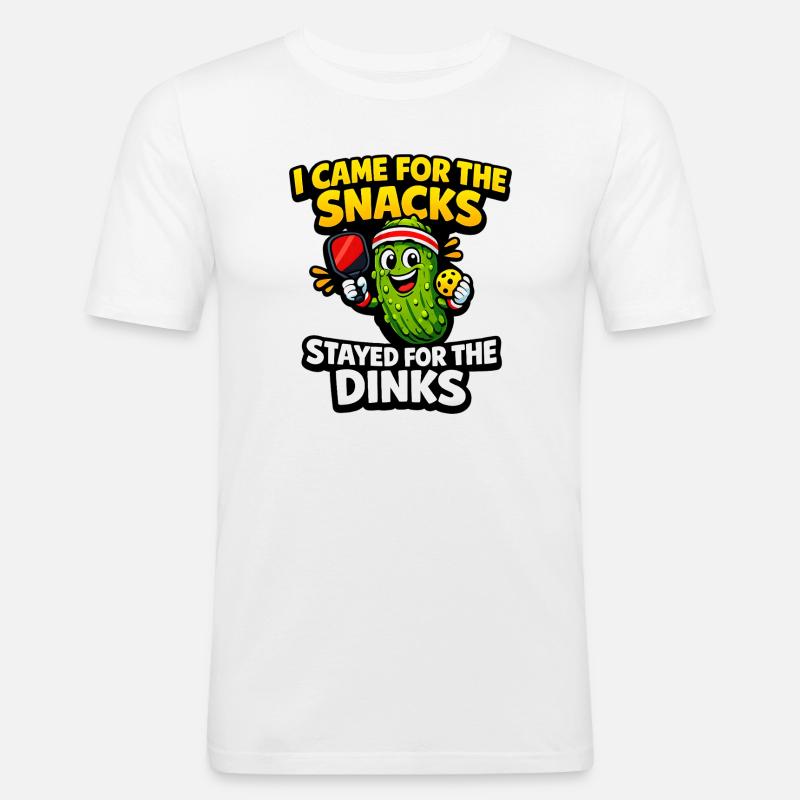 Gurkenheld: Snacks instead of dinks - Men's Slim Fit T-Shirt - white