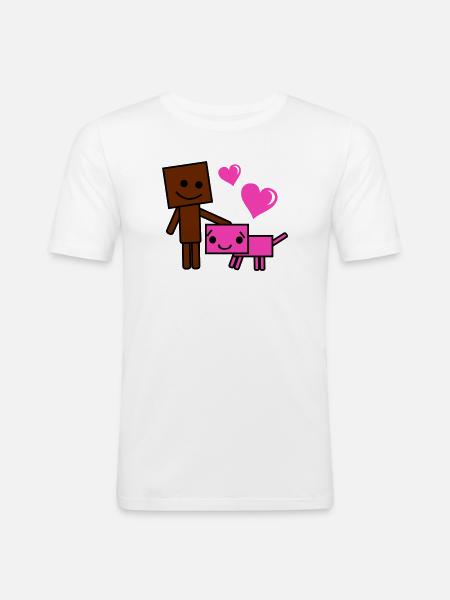 Herzfreunde Roboter Hund - Männer Slim Fit T-Shirt - Weiß