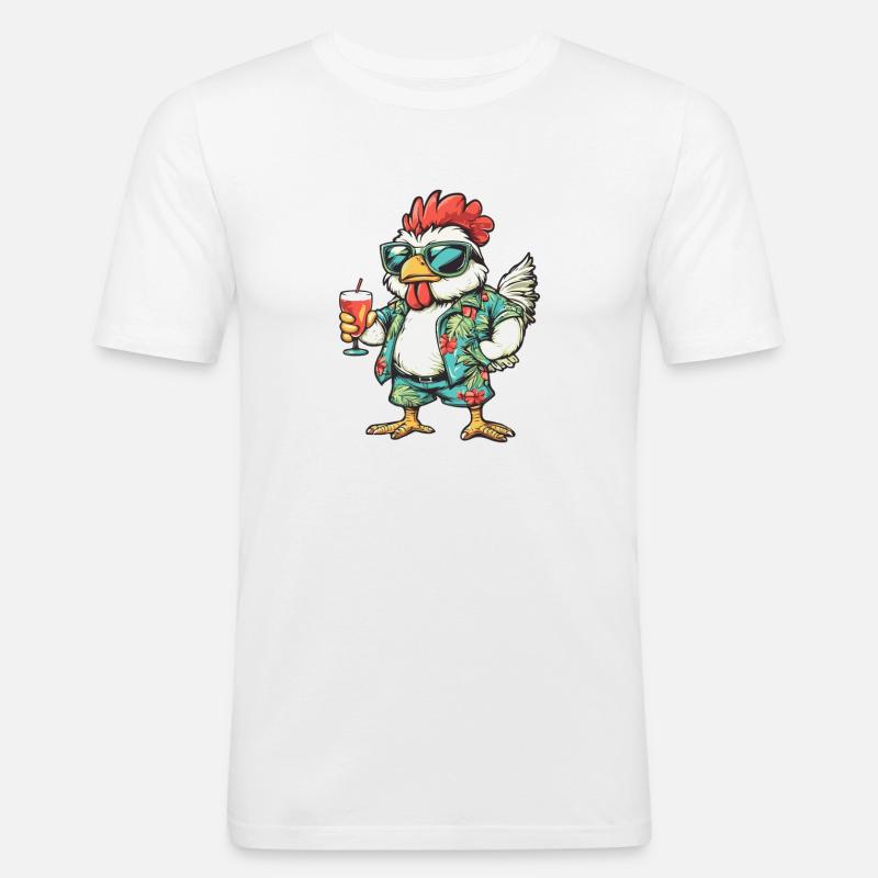 Igel Comic Sommer - Männer Slim Fit T-Shirt - Weiß