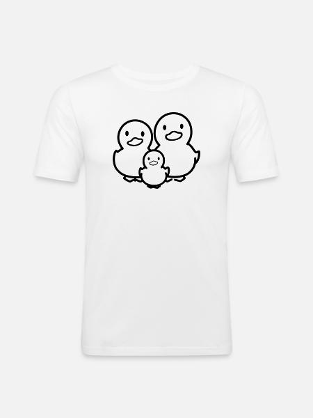 Entenfamilie - Männer Slim Fit T-Shirt - Weiß