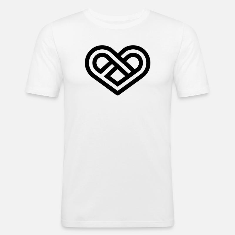 Unendliches Herz - Männer Slim Fit T-Shirt - Weiß