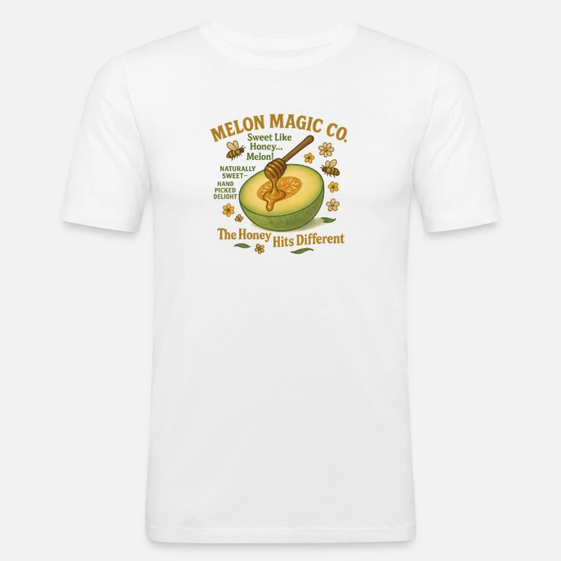 Melon Honey Magic Illustration - Men's Slim Fit T-Shirt - white
