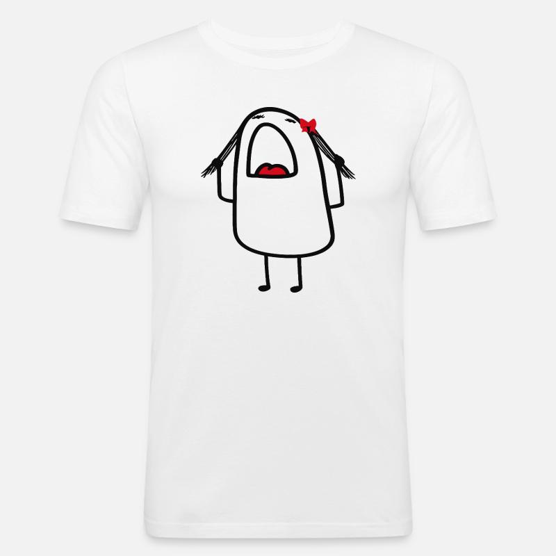 Red Bow Backpack Buddy - Men's Slim Fit T-Shirt - white