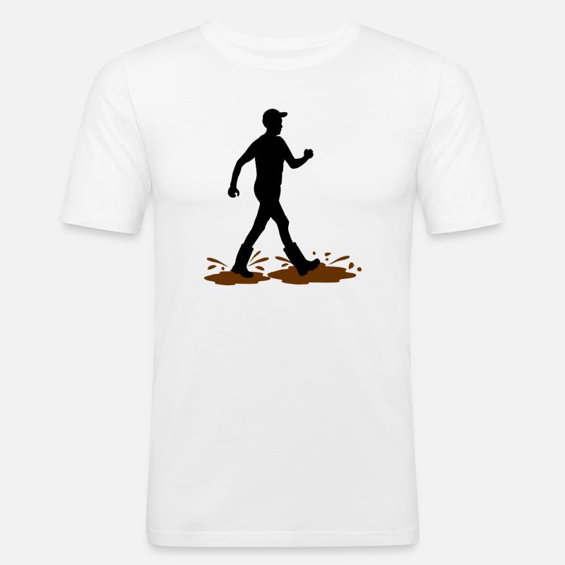 Wadloper Man – Mud Explorer - Men's Slim Fit T-Shirt - white