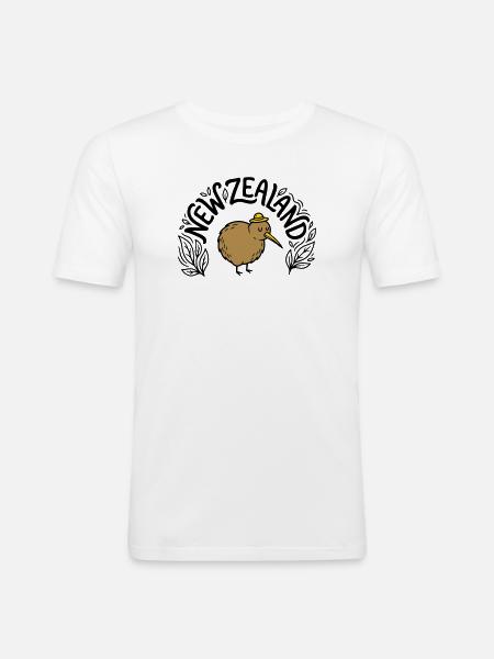 New Zealand - Men's Slim Fit T-Shirt - white