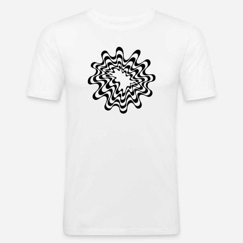 Geometrisches Plasmendesign - Männer Slim Fit T-Shirt - Weiß
