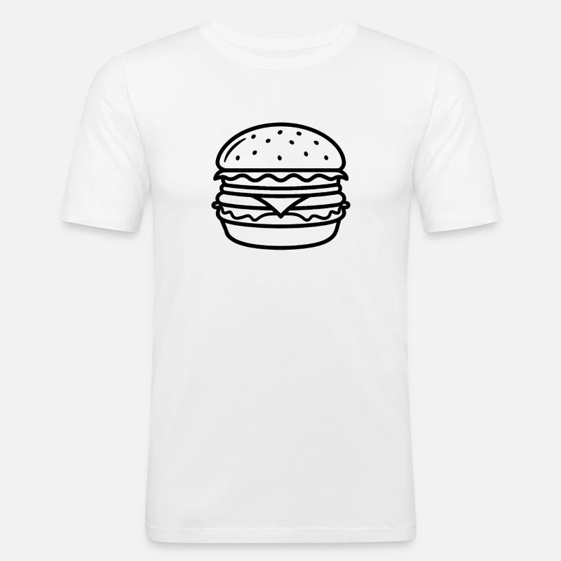 Cheeseburger - Männer Slim Fit T-Shirt - Weiß