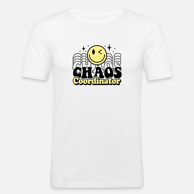 Koordinator - Männer Slim Fit T-Shirt - Weiß