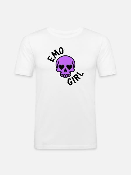 emo girl - Men's Slim Fit T-Shirt - white