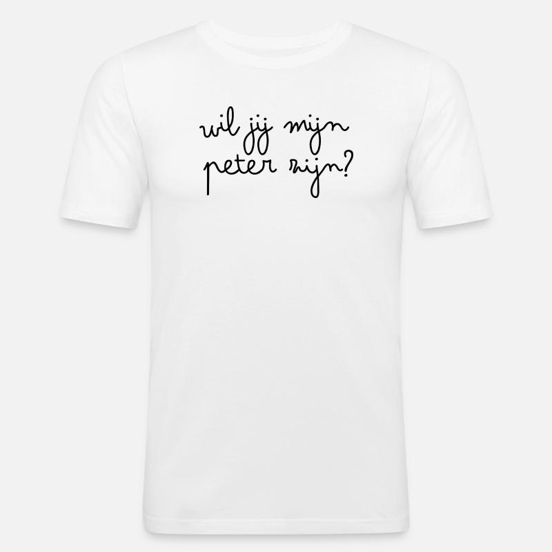 Willst du mein Pate sein? - Männer Slim Fit T-Shirt - Weiß