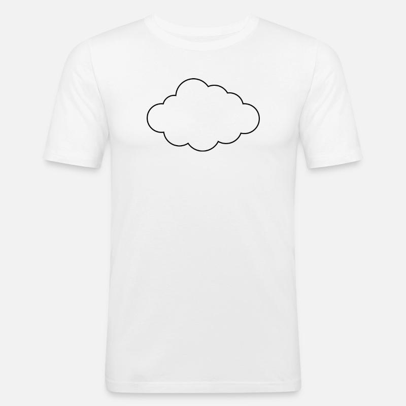 Cloud outline - Men's Slim Fit T-Shirt - white