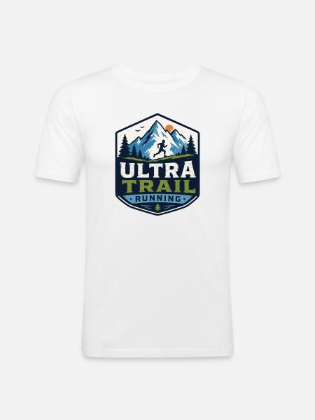 Ultra Trail Running - Men's Slim Fit T-Shirt - white