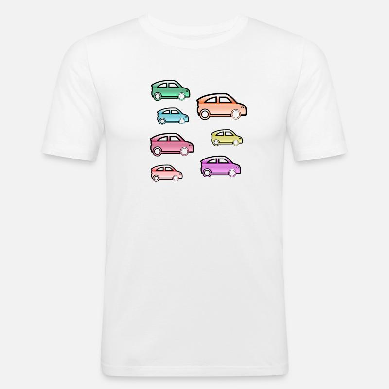 Autos - Männer Slim Fit T-Shirt - Weiß