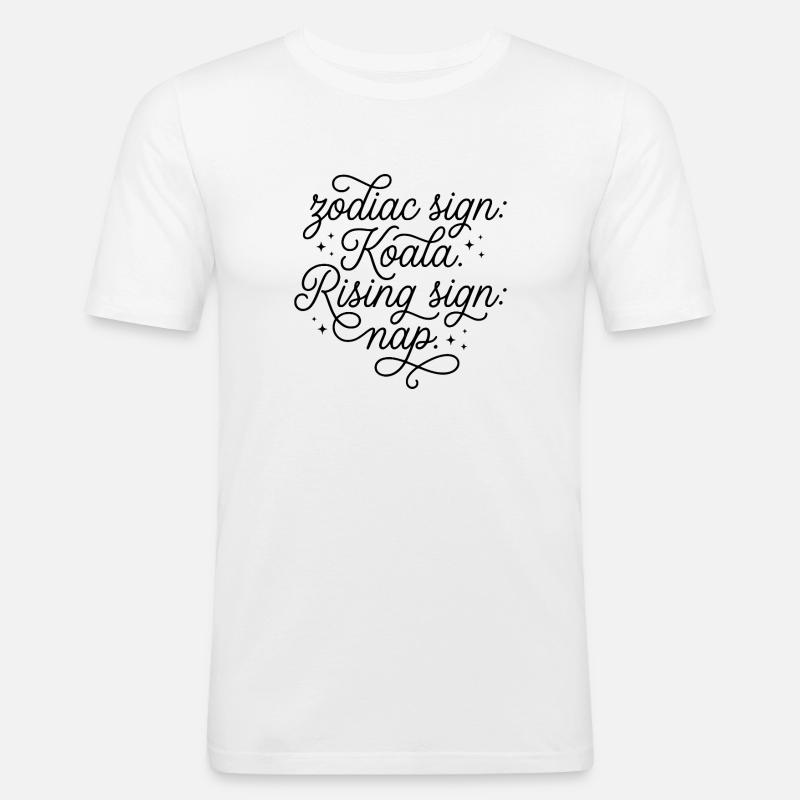 Sternzeichen Koala Aszendent Nickerchen - Männer Slim Fit T-Shirt - Weiß