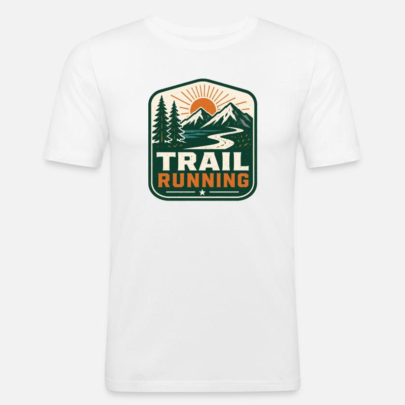 Course sur sentier - T-shirt près du corps Homme - blanc