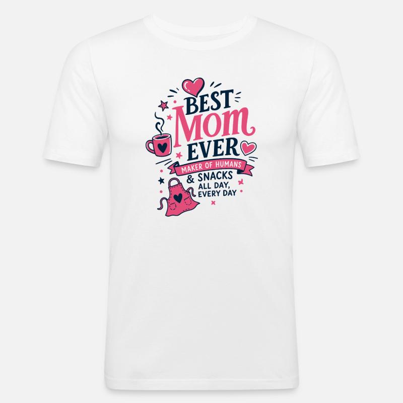 Best Mom Ever Küchen Spruch - Männer Slim Fit T-Shirt - Weiß
