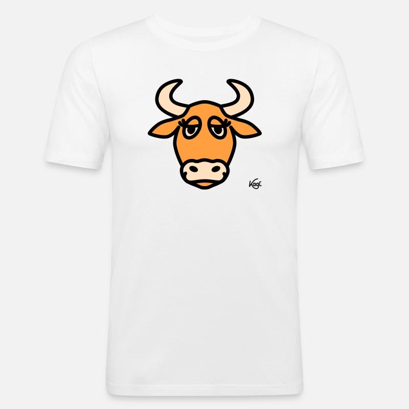 Grand Taureau - T-shirt près du corps Homme - blanc