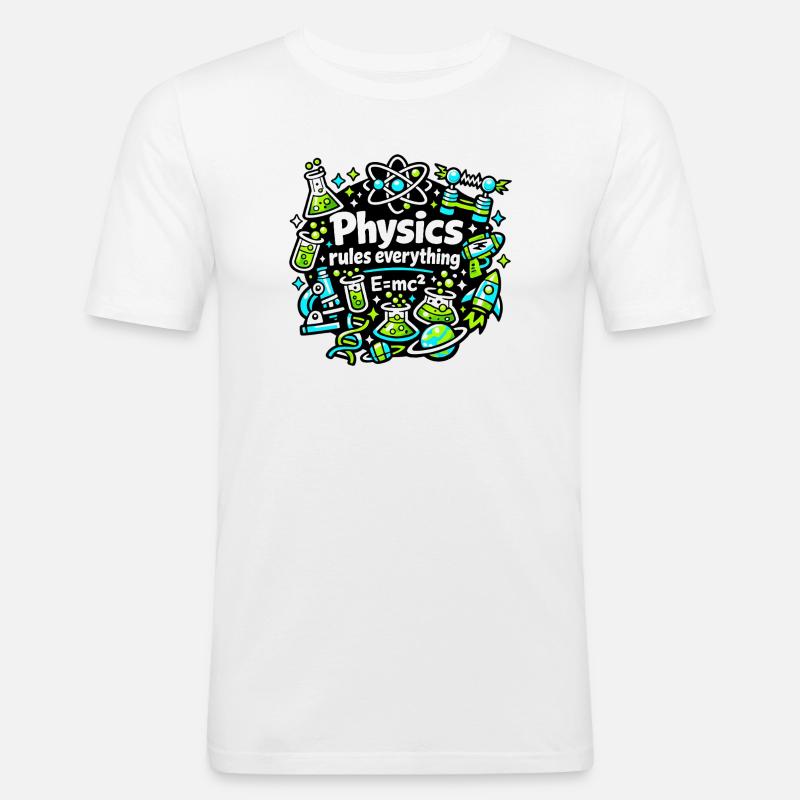 Physik regelt alles - Männer Slim Fit T-Shirt - Weiß