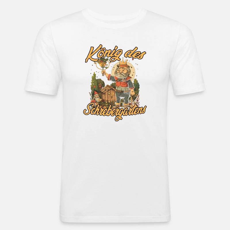 Schrebergarten Gemüsebeet Gartenarbeit Garten - Männer Slim Fit T-Shirt - Weiß
