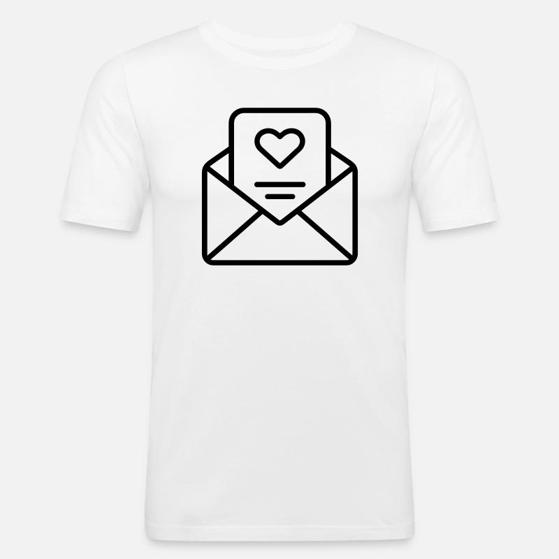 Liebesbrief - Männer Slim Fit T-Shirt - Weiß