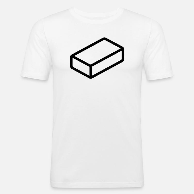 Ziegel - Männer Slim Fit T-Shirt - Weiß