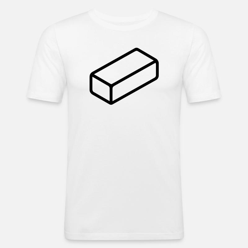 brique - T-shirt près du corps Homme - blanc