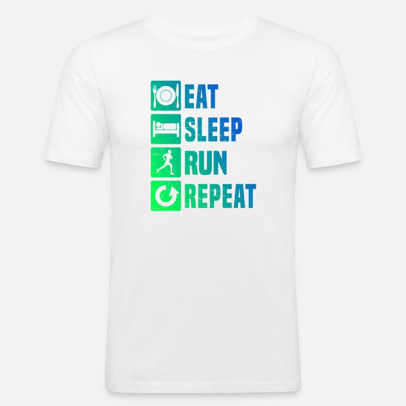 Geschenkidee für einen Running mit Running - Männer Slim Fit T-Shirt - Weiß