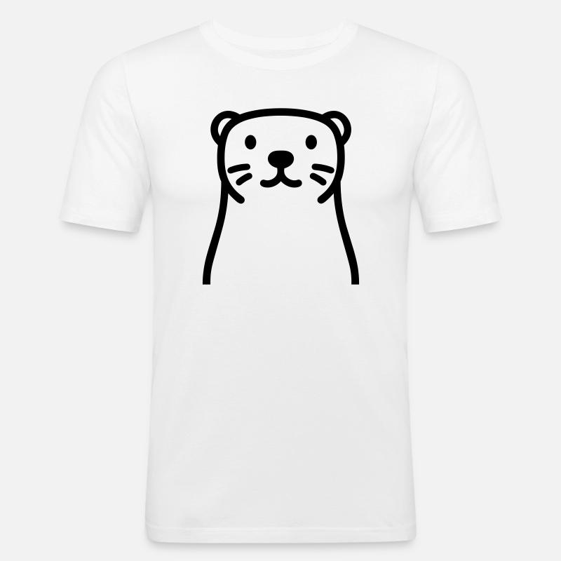 Otter - Männer Slim Fit T-Shirt - Weiß