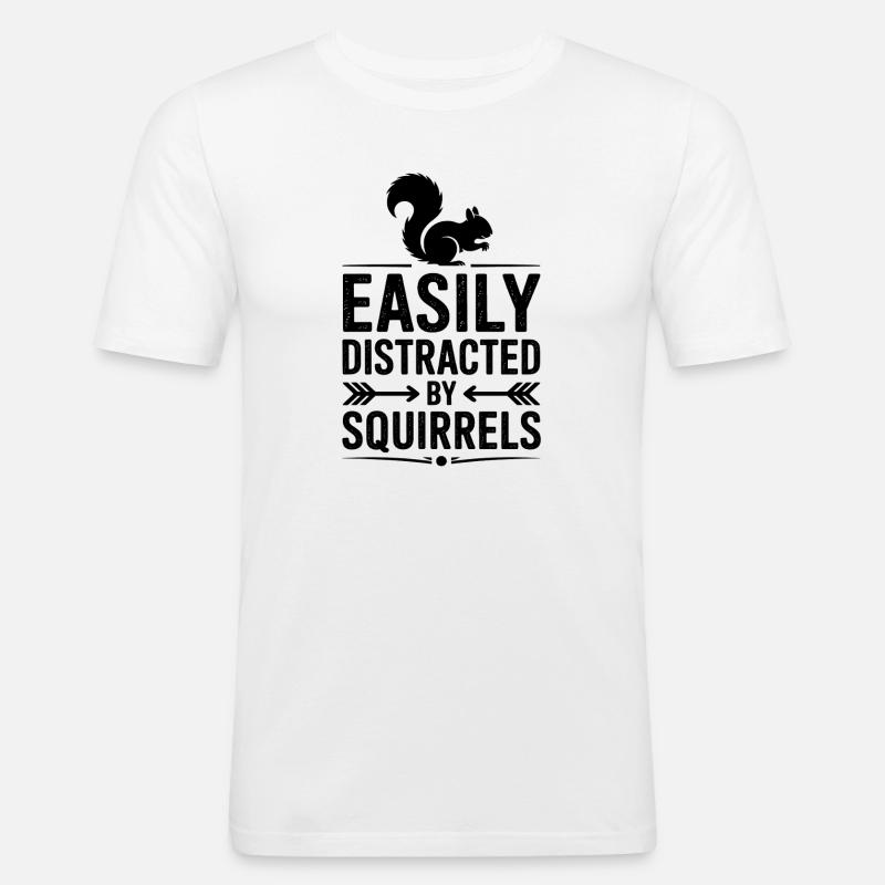 Eichhörnchen Sprüche Lustig Eichhörnchen Geschenk - Männer Slim Fit T-Shirt - Weiß