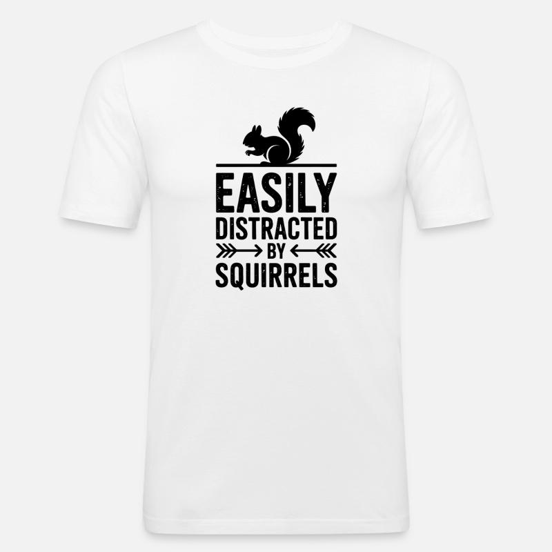 Eichhörnchen Sprüche Lustig Eichhörnchen Geschenk - Männer Slim Fit T-Shirt - Weiß