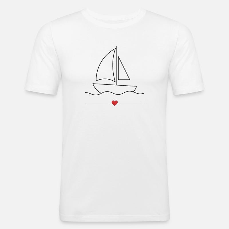 Motorboot-Sportboot - Männer Slim Fit T-Shirt - Weiß