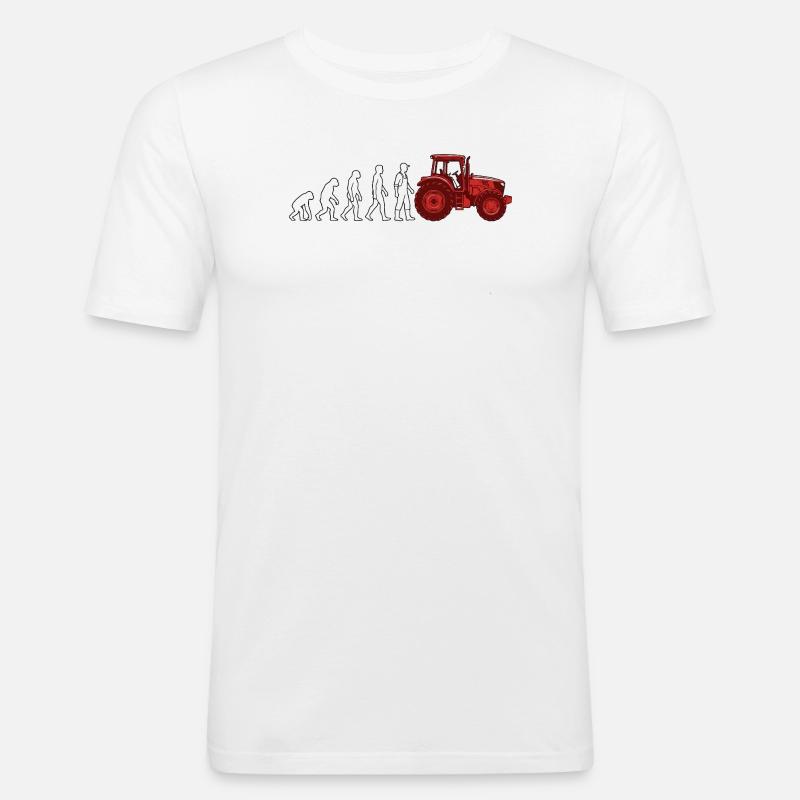 Evolution Farmer Farmer Traktor - Männer Slim Fit T-Shirt - Weiß