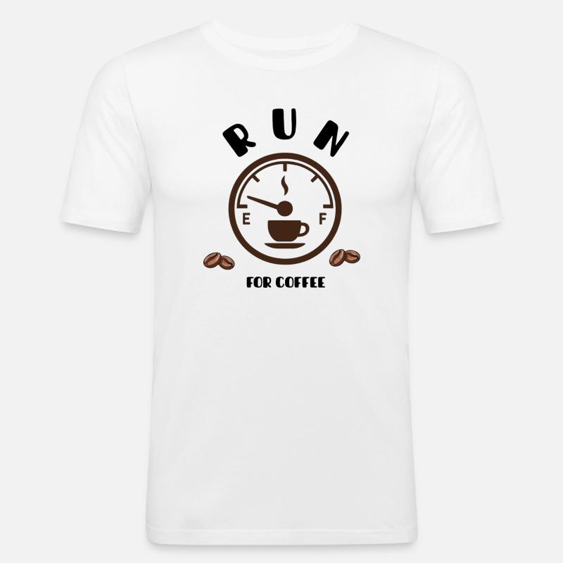 Coffee Pointer Dial Design - Men's Slim Fit T-Shirt - white