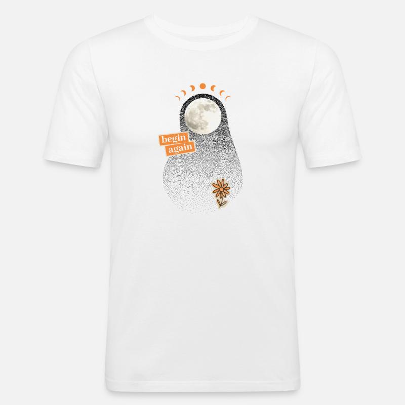 Neuanfang: begin again - Männer Slim Fit T-Shirt - Weiß
