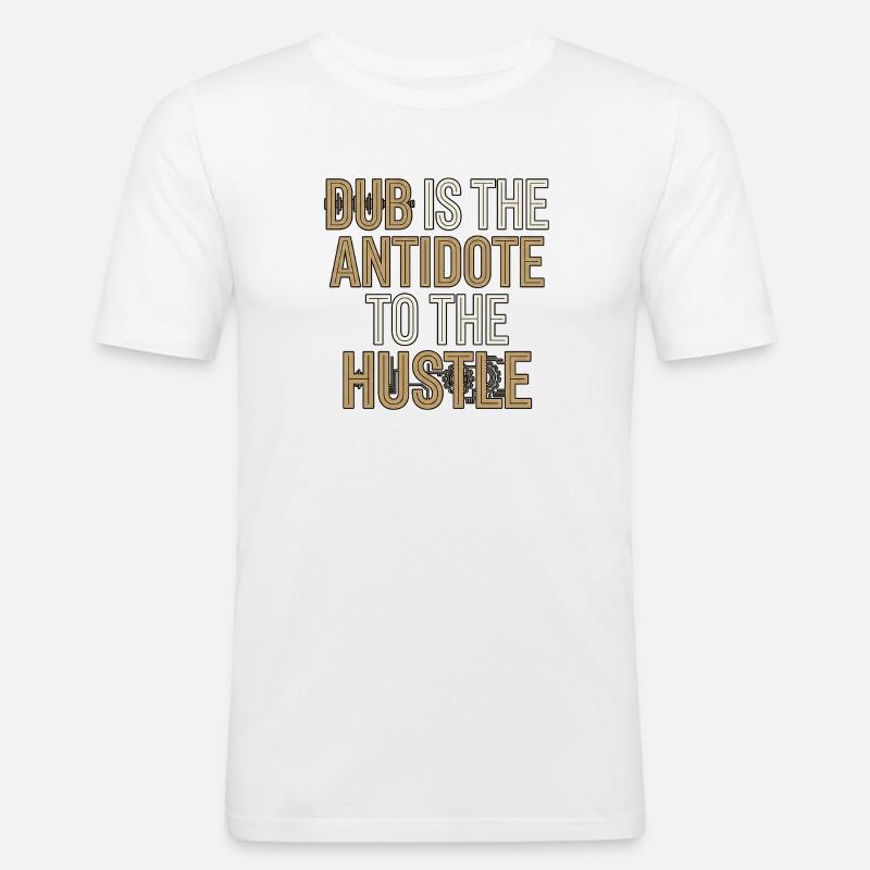 Dub Hustle - Männer Slim Fit T-Shirt - Weiß