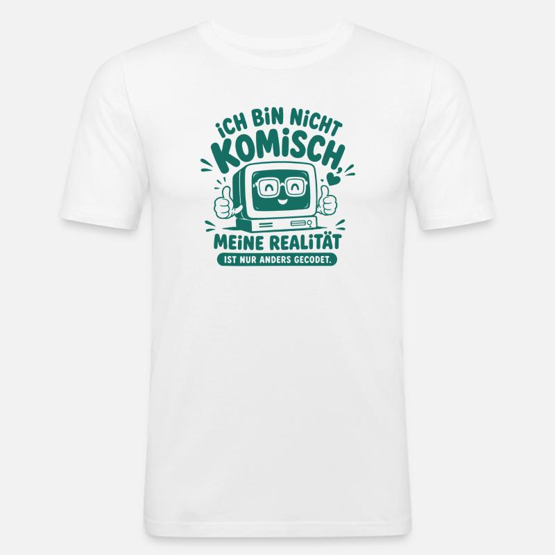Nerd Realität Anders Gecodet - Männer Slim Fit T-Shirt - Weiß
