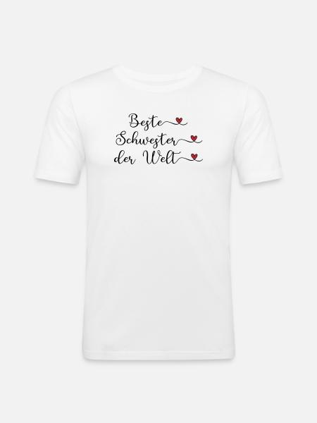 Beste Schwester der Welt - Männer Slim Fit T-Shirt - Weiß