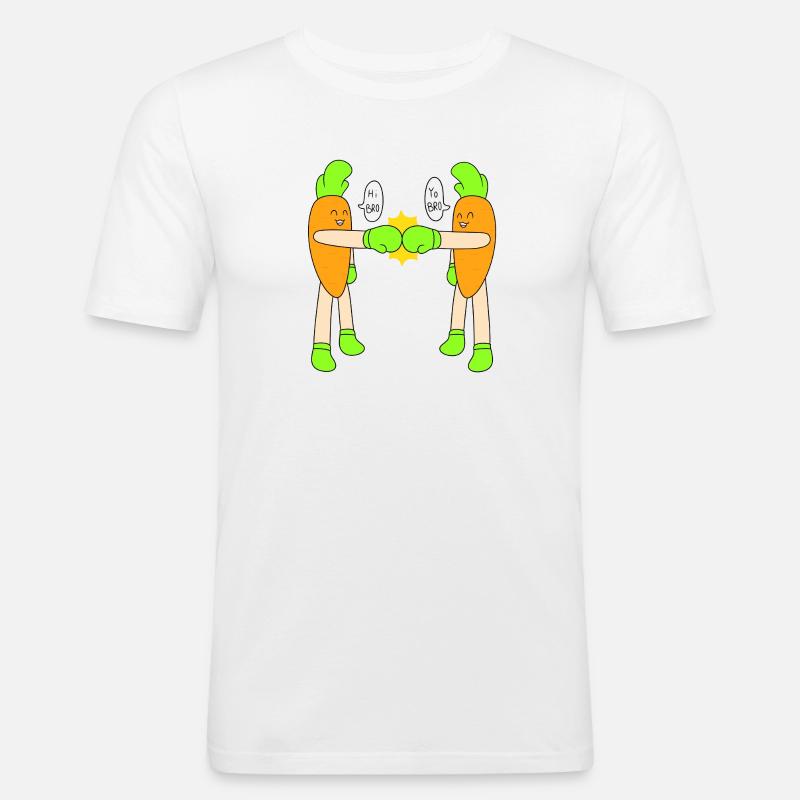 Karottenfauststoß - Männer Slim Fit T-Shirt - Weiß