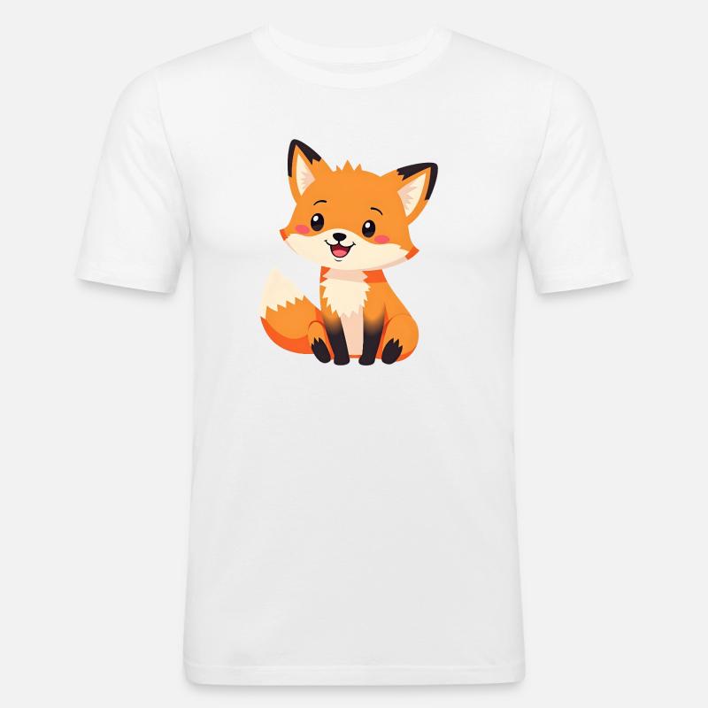 Fuchs - Männer Slim Fit T-Shirt - Weiß