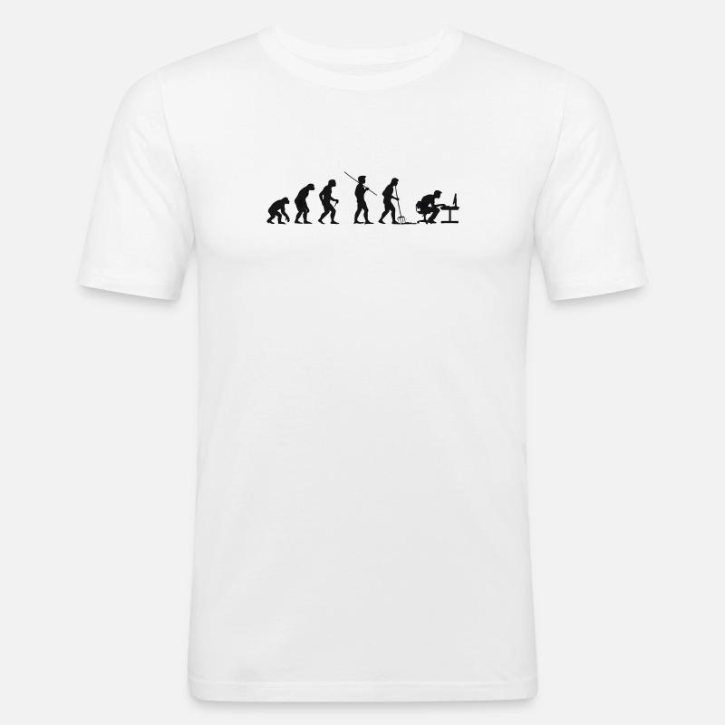 Programmierer Computerfreak Evolution - Männer Slim Fit T-Shirt - Weiß