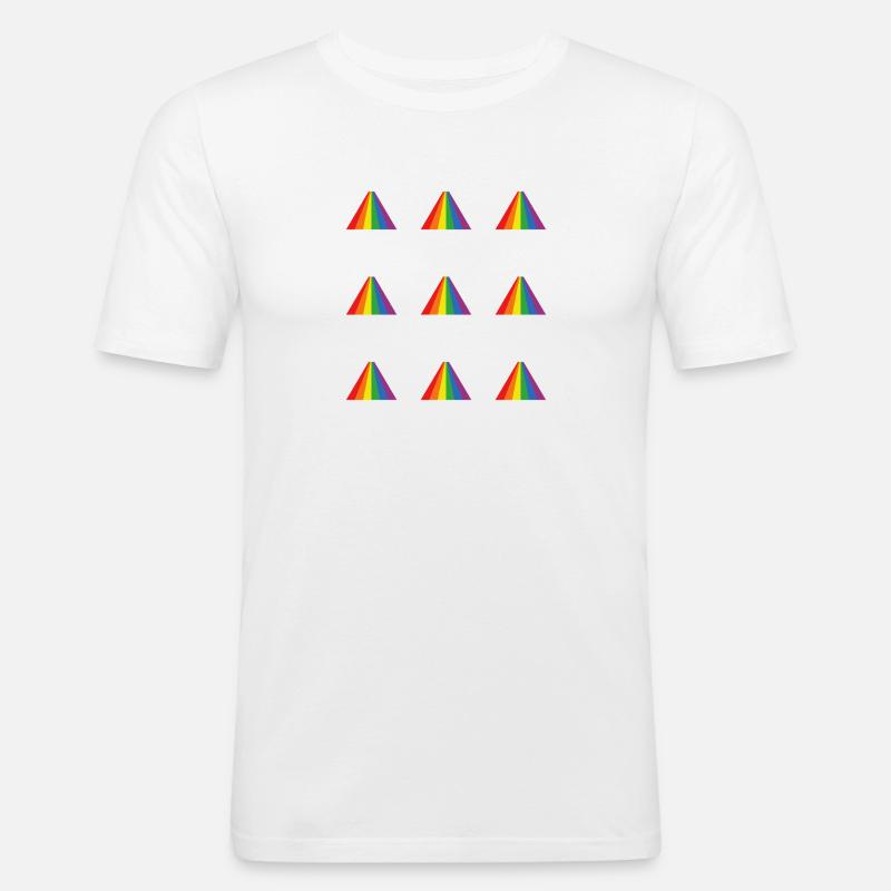 Rainbow Pyramid Pattern - Men's Slim Fit T-Shirt - white