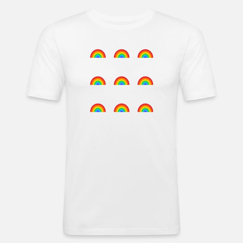 Rainbow Pattern - Happy Pride - Men's Slim Fit T-Shirt - white