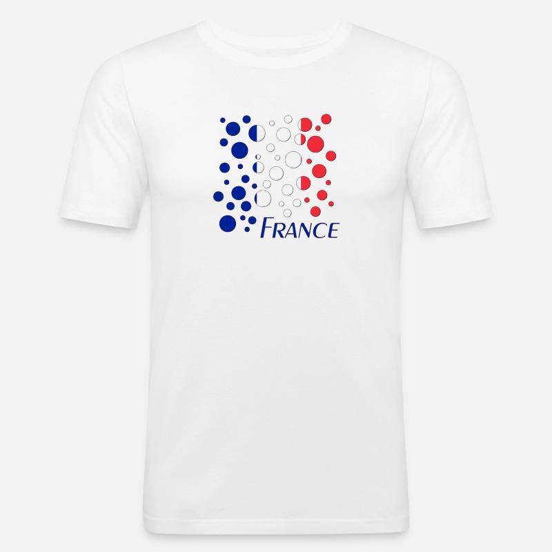 French Circle Dots Pattern - Men's Slim Fit T-Shirt - white