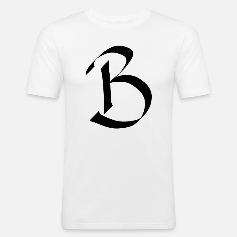 Letter B - Men's Slim Fit T-Shirt - white
