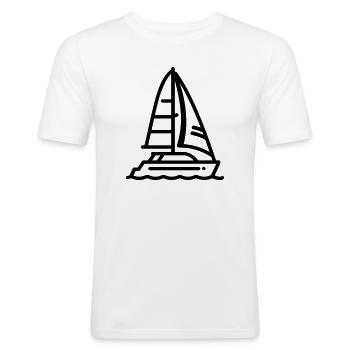 catamaran - Men's Slim Fit T-Shirt - white - Front - Nik (191cm)
