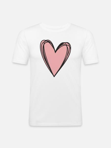 Heart – Symbol of Love & Connection - Men's Slim Fit T-Shirt - white