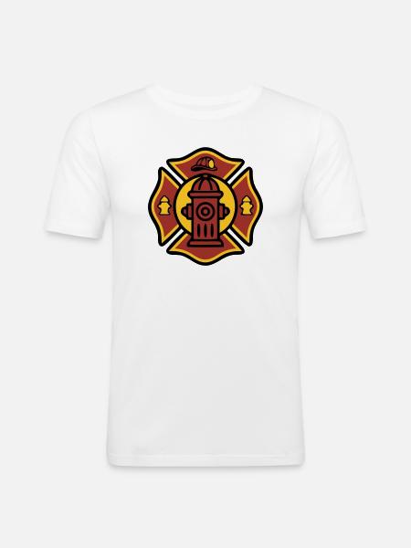 Floriankreuz Hydrant Graphic - Men's Slim Fit T-Shirt - white