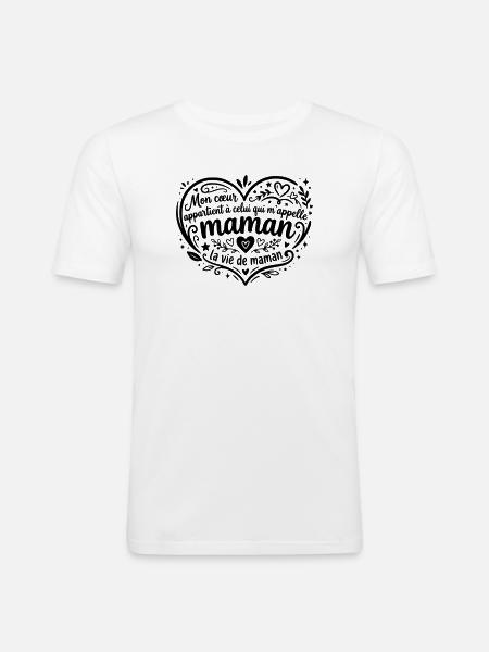 La vie de maman - T-shirt près du corps Homme - blanc